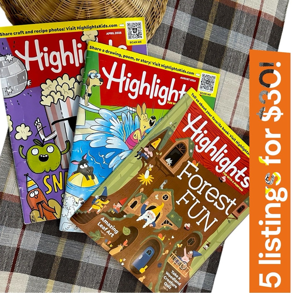 3 New Children’s Highlights Learning Fun Magazines Set lot of 3